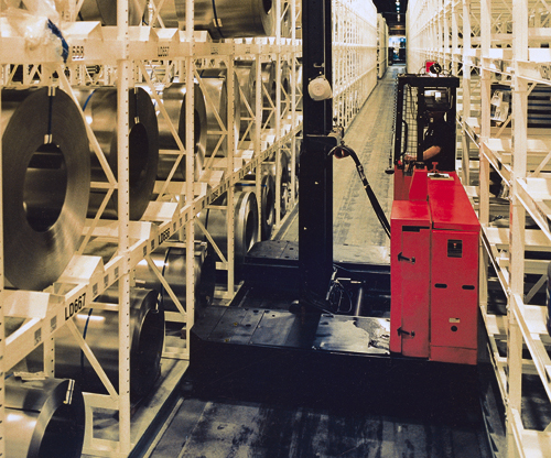 Raymond Sideloader Rail Guided Long Load Forklift